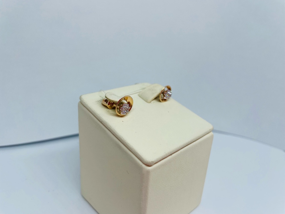 024882-1102 СЕРЬГИ ПУСЕТЫ с камнями (Au 585)