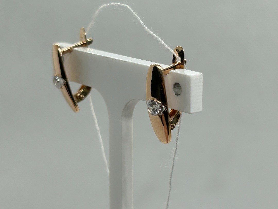 СКМ585 СЕРЬГИ С КАМНЕМ (Au 585)