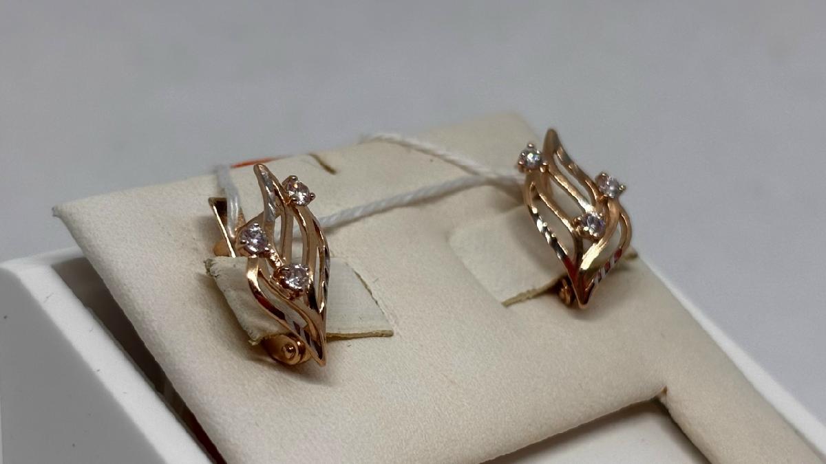 СКМИ585 СЕРЬГИ С КАМНЯМИ (Au 585)