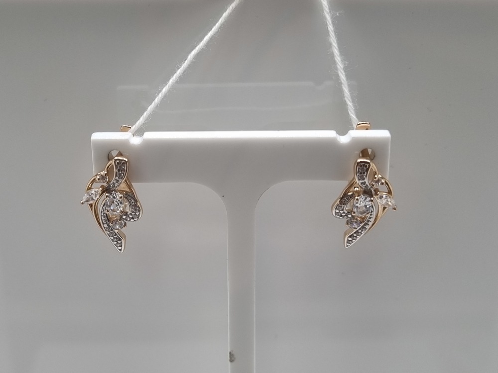 СКМИ585 СЕРЬГИ С КАМНЯМИ (Au 585)