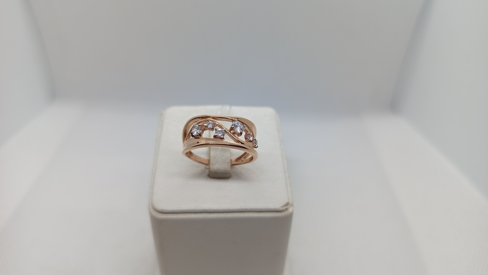 КОЛЬЦО С КАМНЯМИ (Au 585)