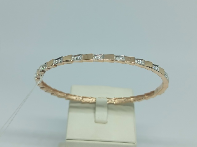 бр1364 БРАСЛЕТ ЖЕСТКИЙ с камнями (Au 585)