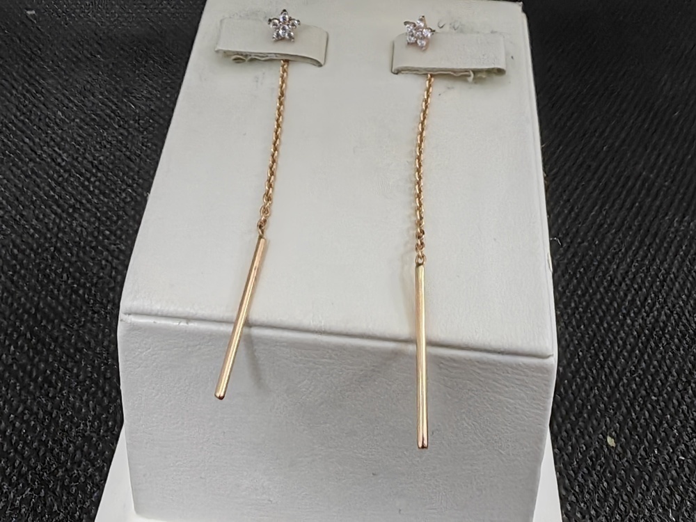 4322 СЕРЬГИ ПРОДЕВКИ с камнями (Au 585)