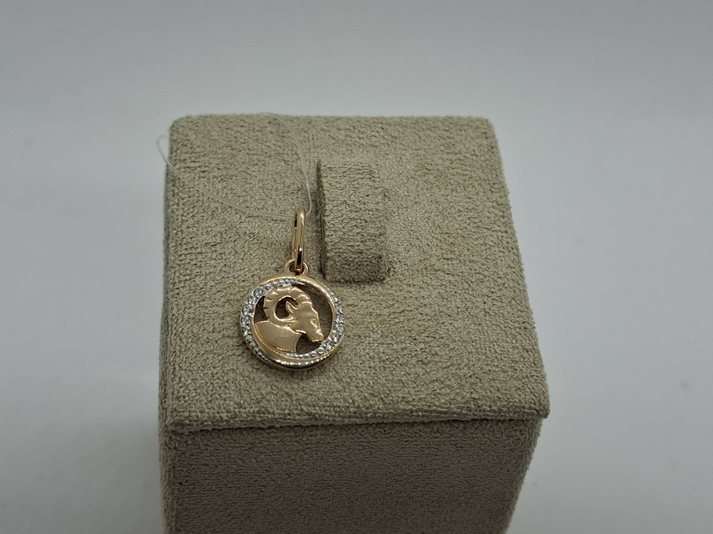 ПОДВЕСКА ЗНАК ЗОДИАКА С КАМНЯМИ (Au 585)