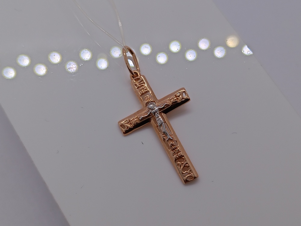 03-3782 ПОДВЕСКА КРЕСТ без камня (Au 585)
