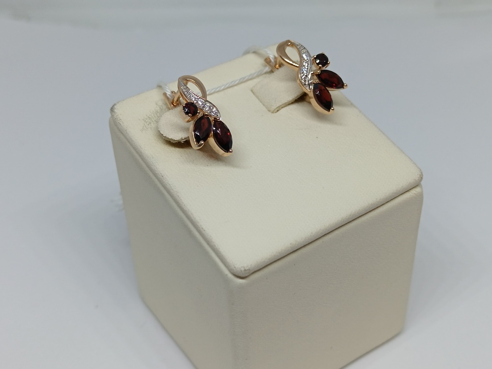 СКМИ585 СЕРЬГИ С КАМНЯМИ (Au 585)