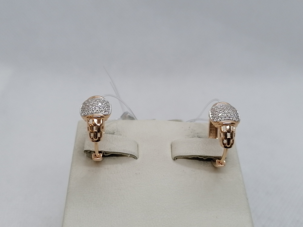 С5015 СЕРЬГИ КОЛЬЦА с камнями (Au 585)