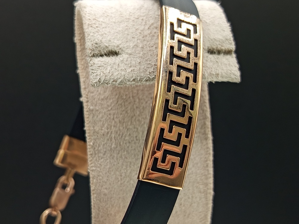 БРАСЛЕТ КАУЧУК со вставками (Au 585)