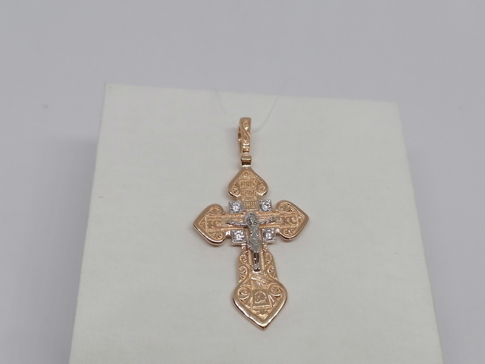 ПОДВЕСКА КРЕСТ с камнями (Au 585)