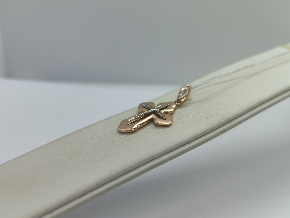 ПОДВЕСКА КРЕСТ С КАМНЕМ (Au 585)