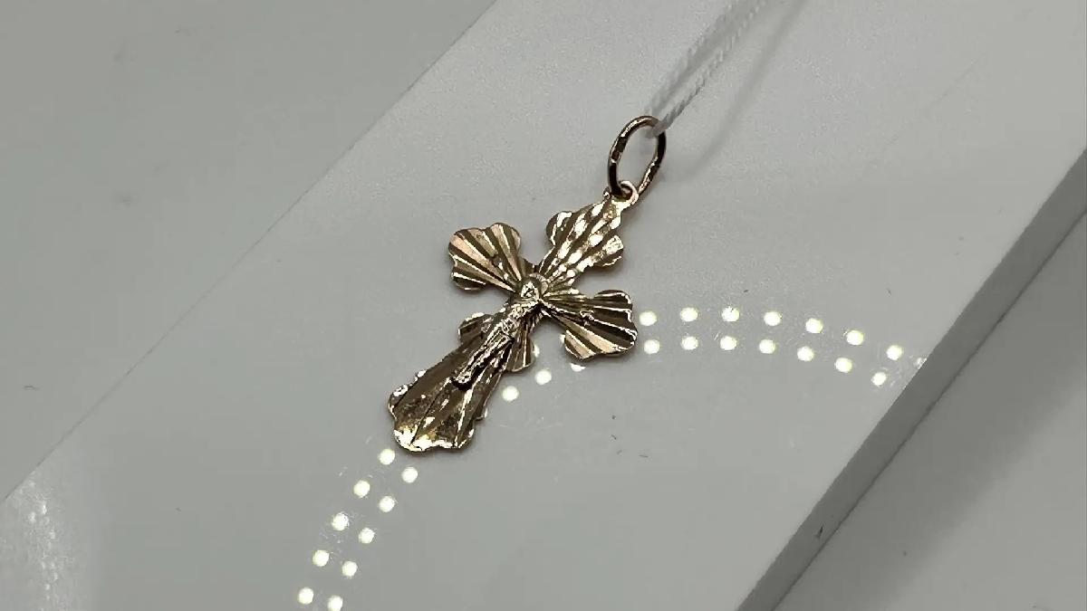 ПОДВЕСКА КРЕСТ БЕЗ КАМНЯ (Au 585)