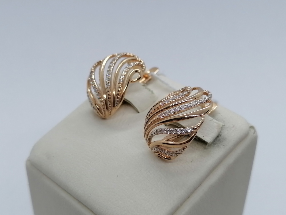 СКМИ585 СЕРЬГИ С КАМНЯМИ (Au 585)