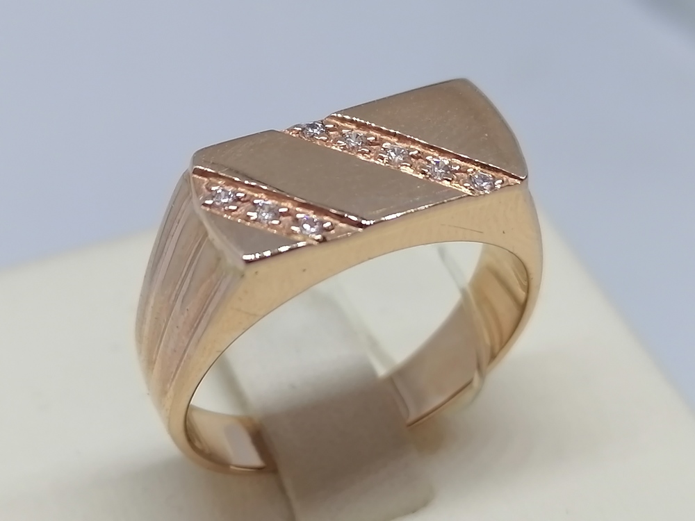 КОЛЬЦО ПЕЧАТКА с камнями (Au 585)