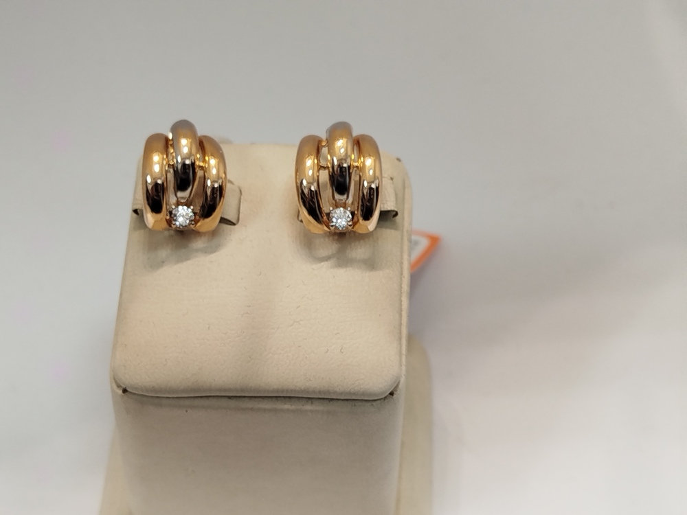 СКМ585 СЕРЬГИ С КАМНЕМ (Au 585)