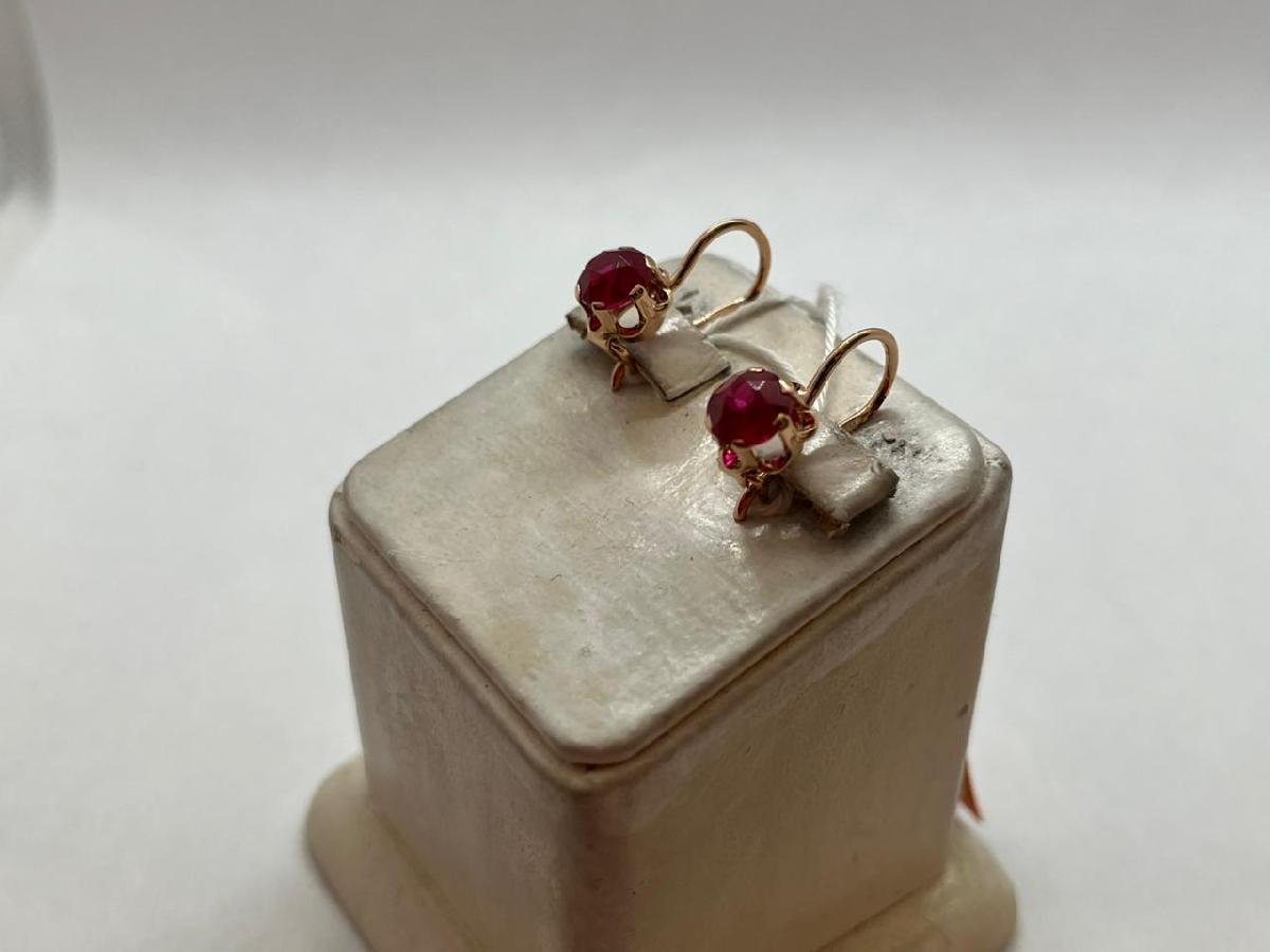 СКМ583 СЕРЬГИ С КАМНЕМ (Au 583)