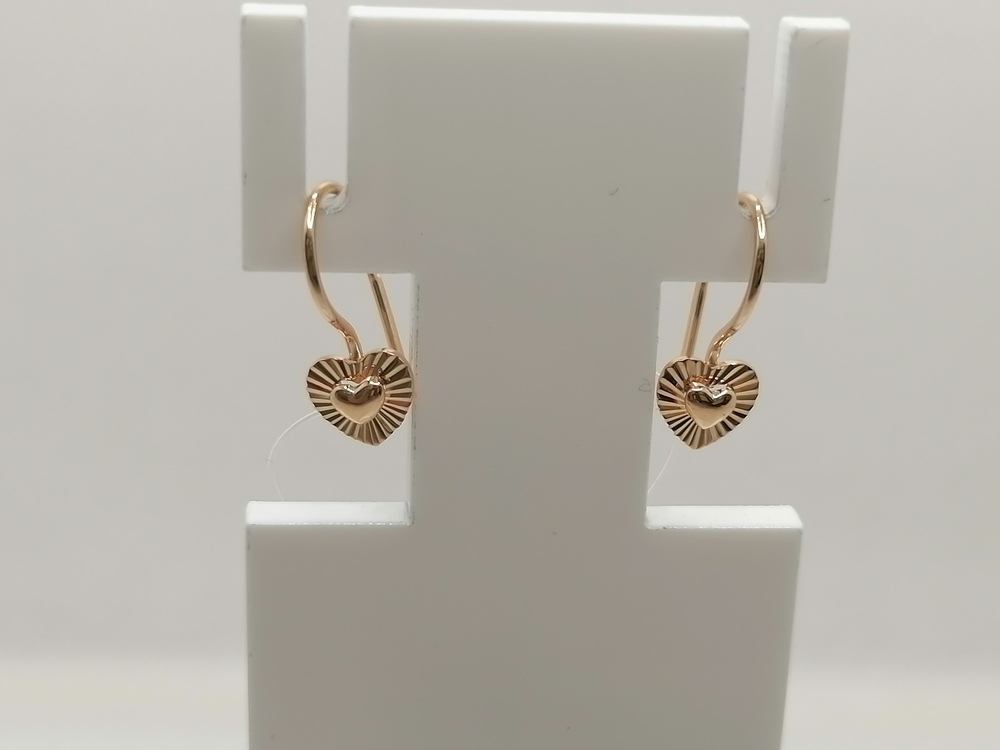 013672-1010 СЕРЬГИ ПЕТЕЛЬКА без камня (Au 585)
