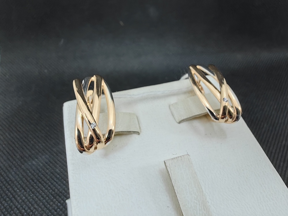 СКМ585 СЕРЬГИ С КАМНЕМ (Au 585)