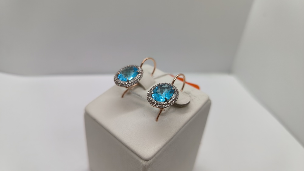 СКМИ585 СЕРЬГИ С КАМНЯМИ (Au 585)