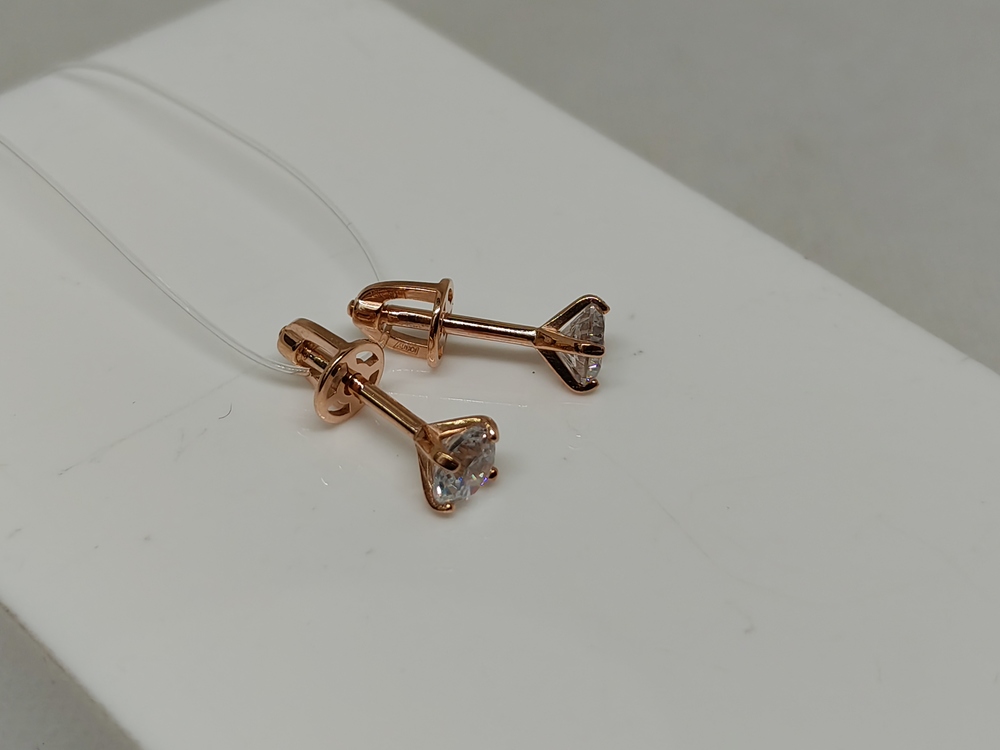 СЕРЬГИ ПУСЕТЫ с камнем (Au 585)