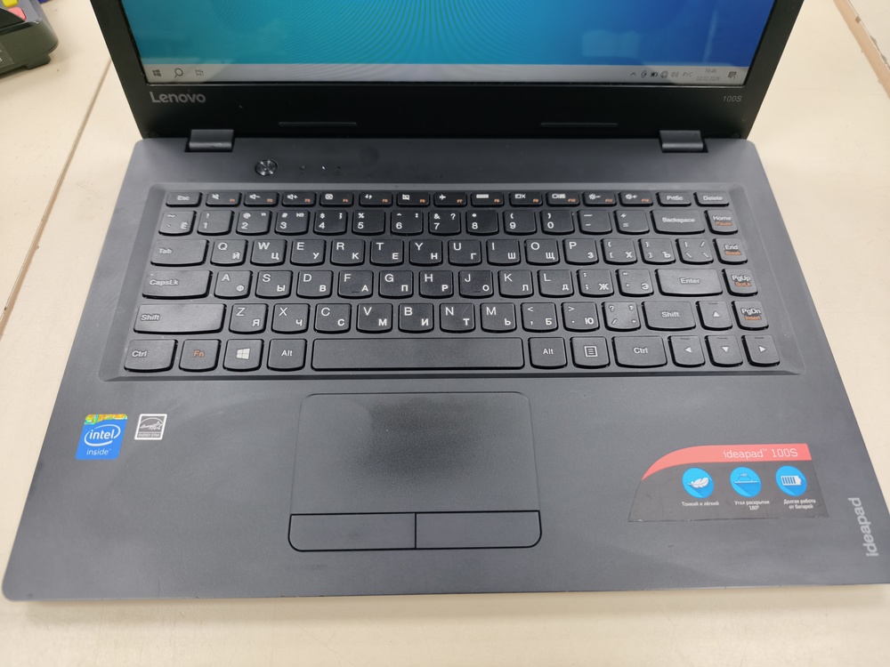 Ноутбук Lenovo 100s; Celeron N3050, HD Graphics, 2 Гб, 64 Гб, Нет