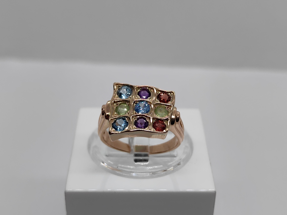 КОЛЬЦО С КАМНЯМИ (Au 585)