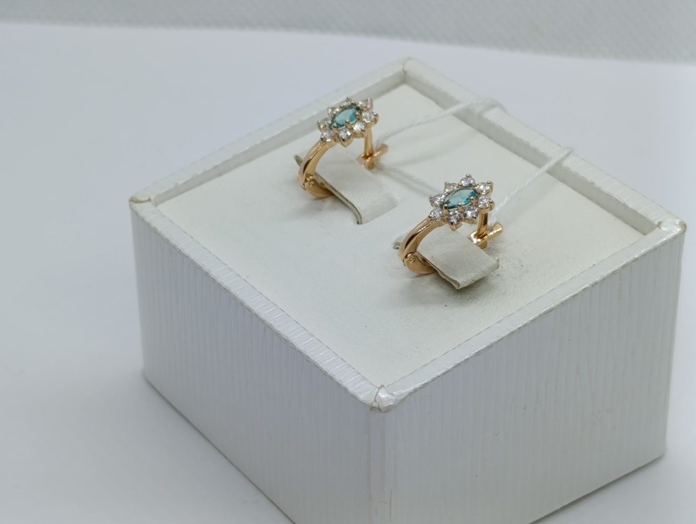 СКМИ585 СЕРЬГИ С КАМНЯМИ (Au 585)