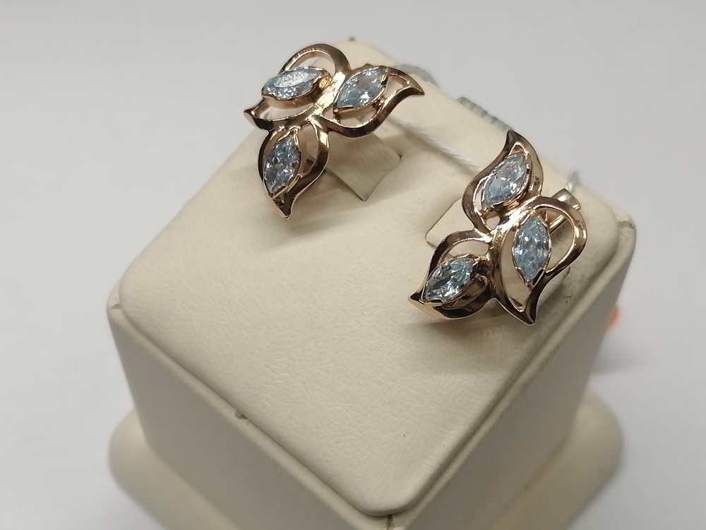 СКМИ585 СЕРЬГИ С КАМНЯМИ (Au 585)