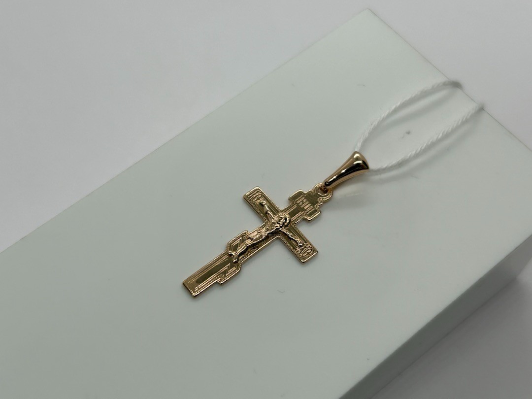 ПОДВЕСКА КРЕСТ БЕЗ КАМНЯ (Au 585)