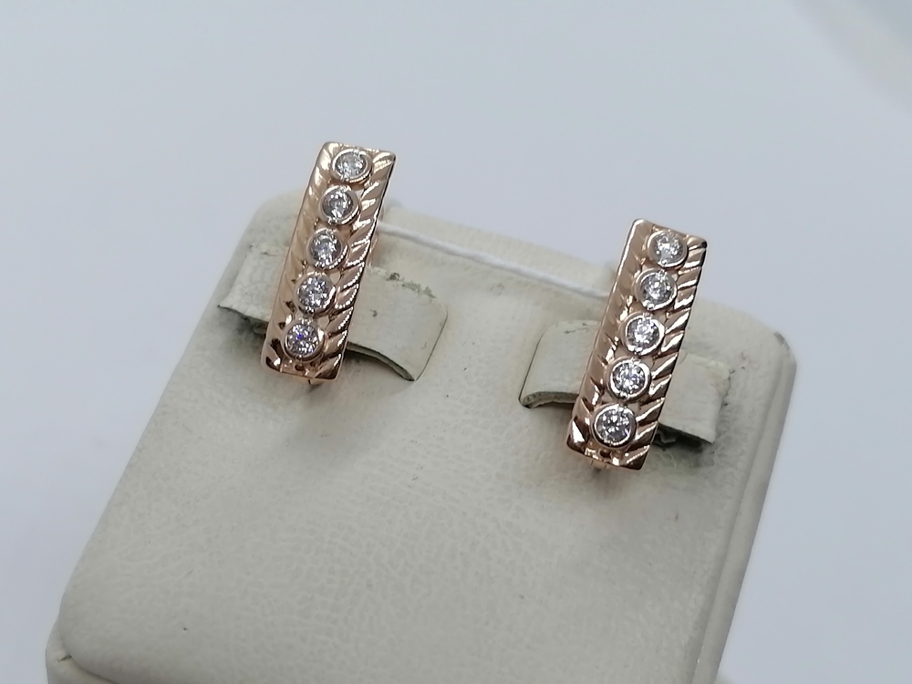 СКМИ585 СЕРЬГИ С КАМНЯМИ (Au 585)