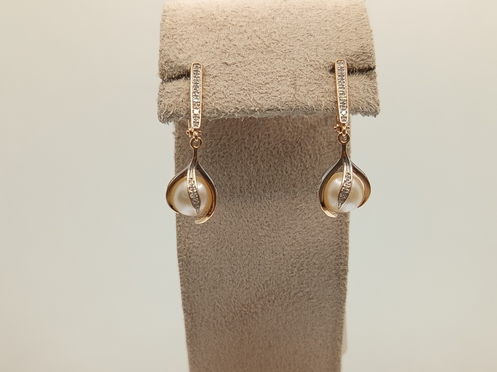 СКМИ585 СЕРЬГИ С КАМНЯМИ (Au 585)