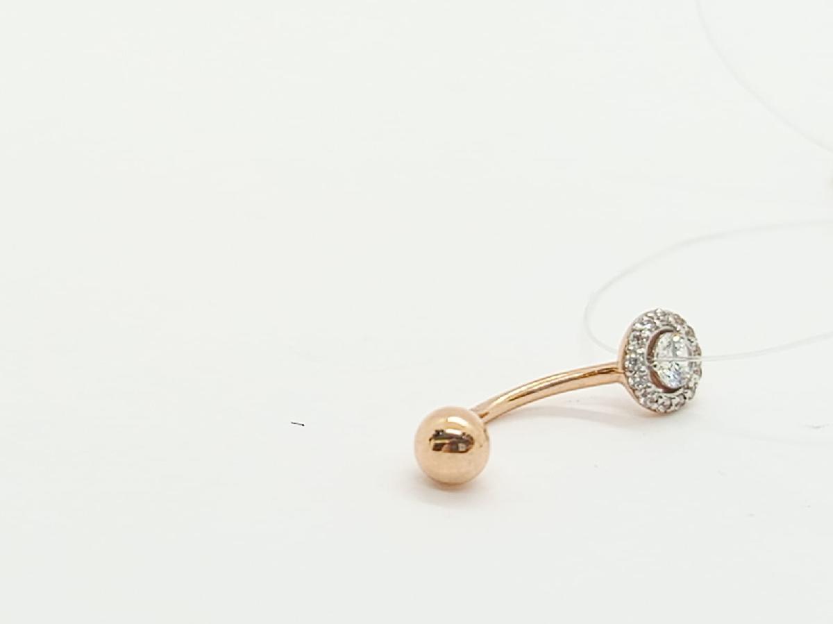 ПИРСИНГ В ПУПОК с камнями (Au 585)