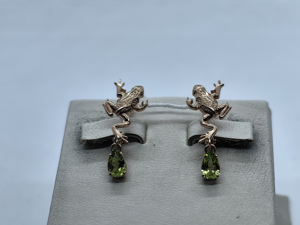 СКМ585 СЕРЬГИ С КАМНЕМ (Au 585)