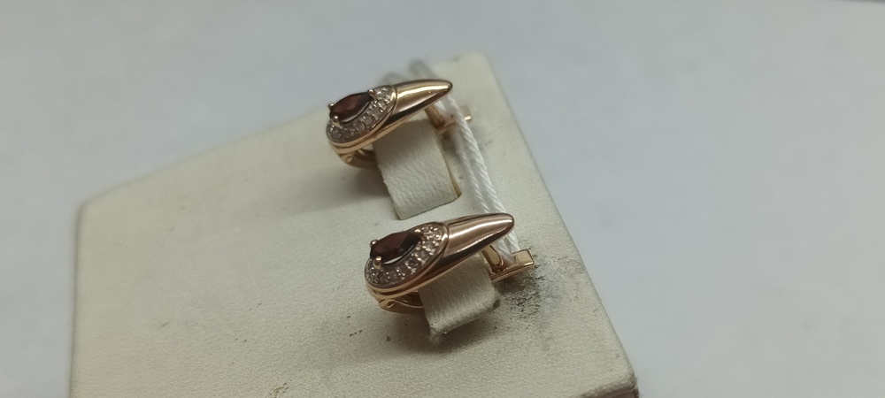 СКМИ585 СЕРЬГИ С КАМНЯМИ (Au 585)