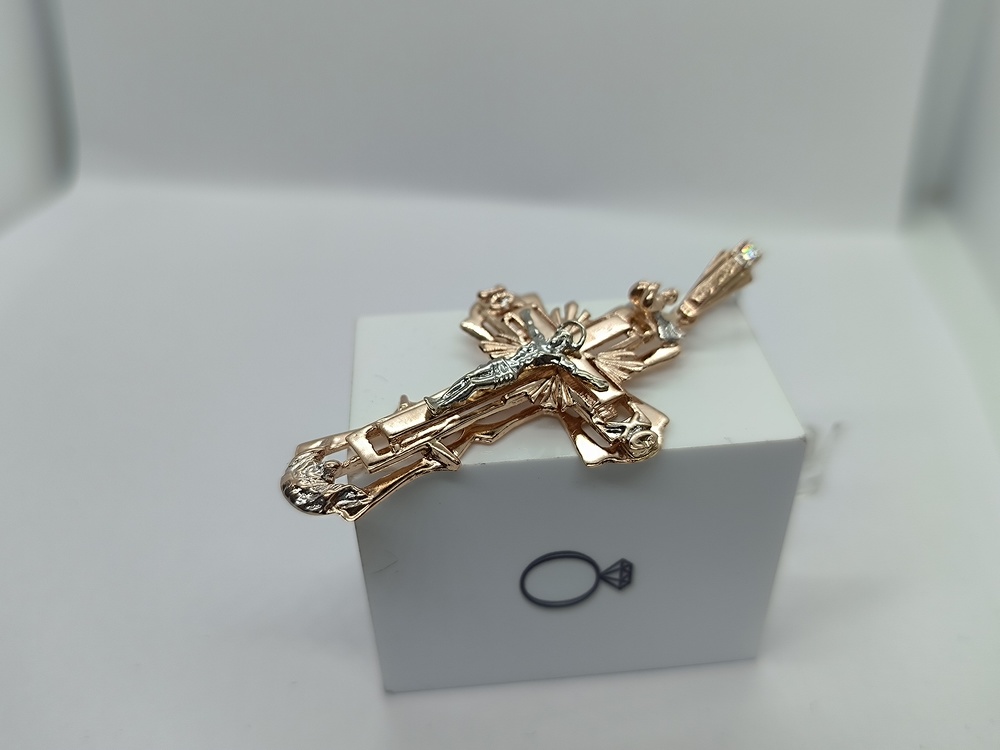 ПОДККИ585 ПОДВЕСКА КРЕСТ С КАМНЕМ (Au 585)