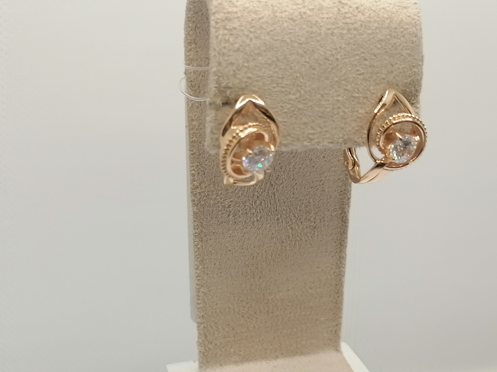 СЕРЬГИ С КАМНЕМ (Au 585)