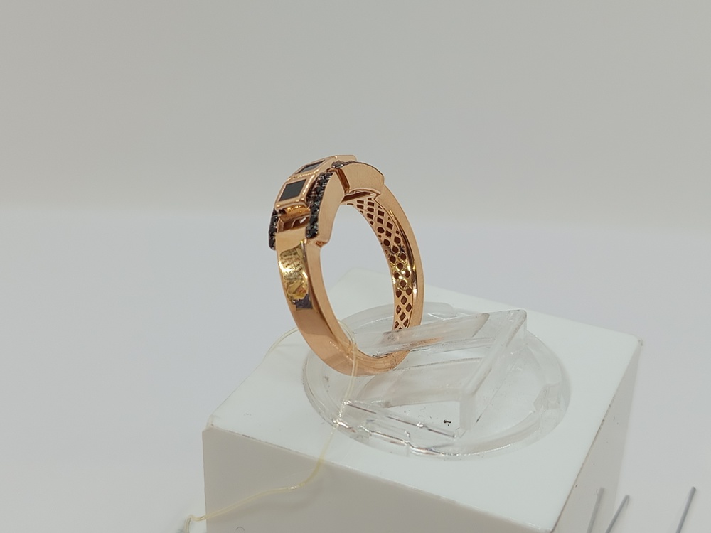 КОЛЬЦО ПЕЧАТКА с камнями (Au 585)