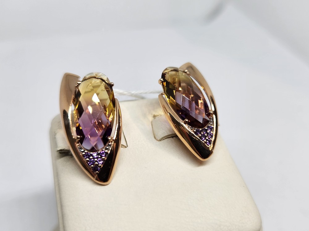 СКМИ585 СЕРЬГИ С КАМНЯМИ (Au 585)