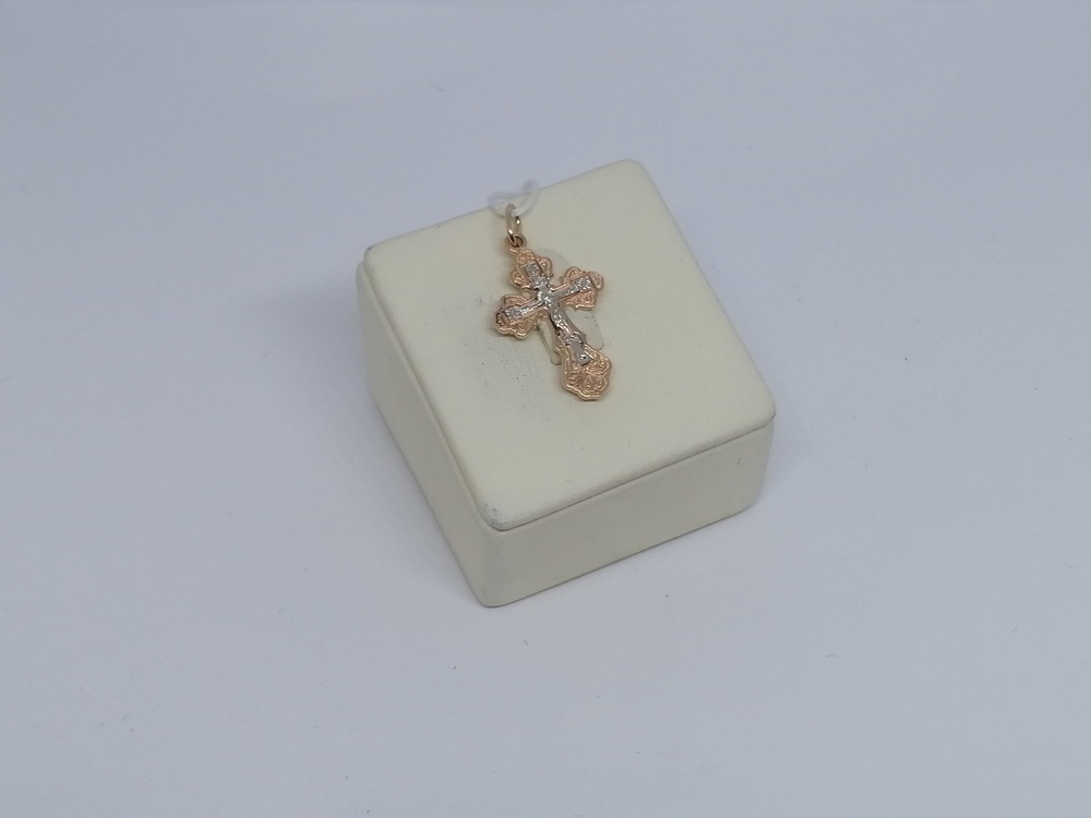 ПОДКБК585 ПОДВЕСКА КРЕСТ БЕЗ КАМНЯ (Au 585)