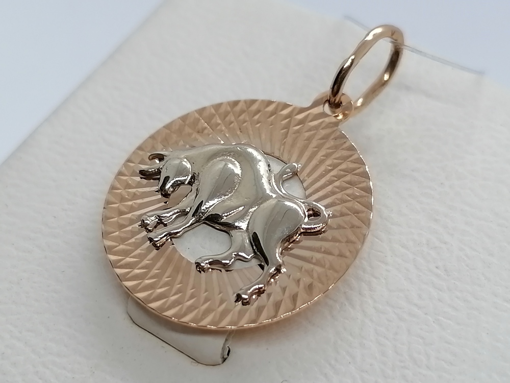 ПОДВЕСКА ЗНАК ЗОДИАКА ТЕЛЕЦ (Au 585)