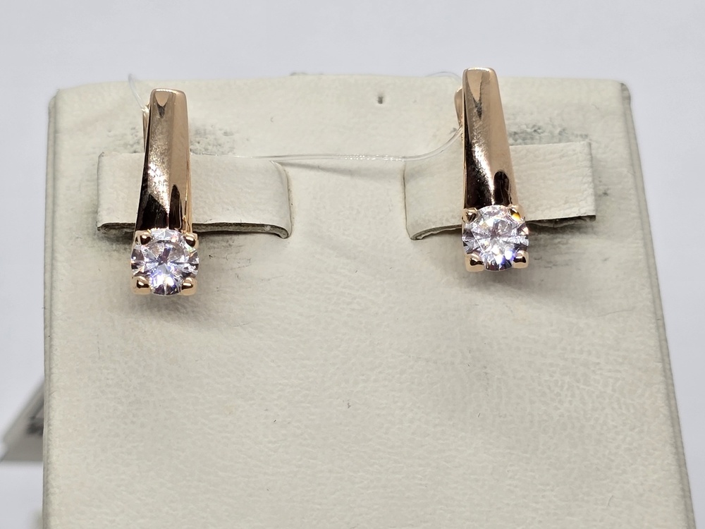 008052-1100 СЕРЬГИ С КАМНЕМ (Au 585)