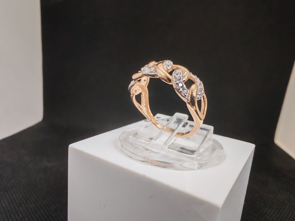 КОЛЬЦО С КАМНЯМИ (Au 585)