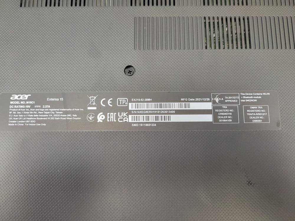 Ноутбук Acer; Core i3-1005G1, Intel UHD Graphics, 4 Гб, 128 Гб, Нет