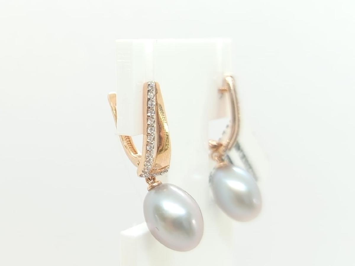 СЕРЬГИ ЖЕМЧУГ с камнями (Au 585)