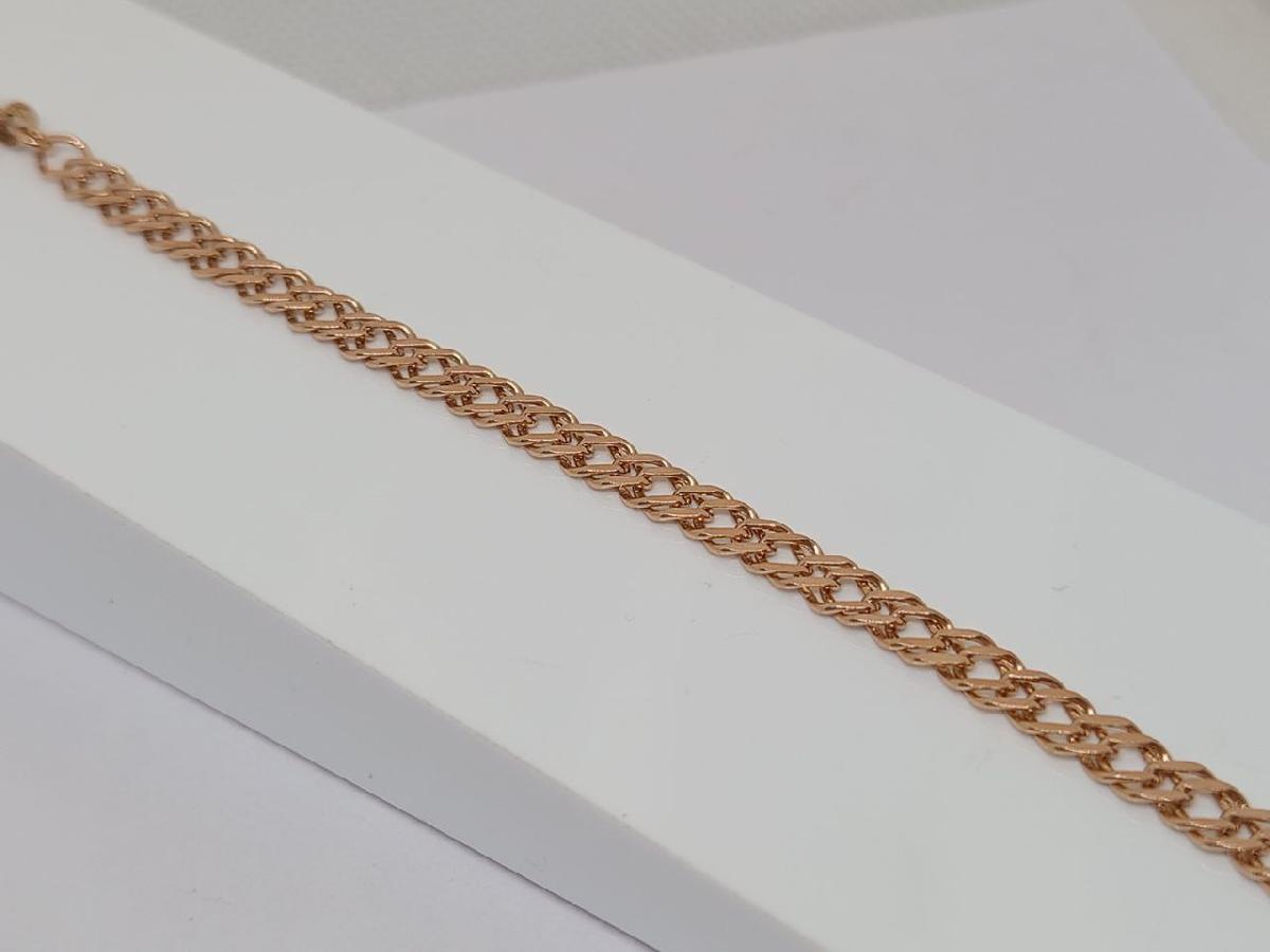 БРАСЛЕТ ПОЛНОВЕСНЫЙ Ромб двойной Au 585