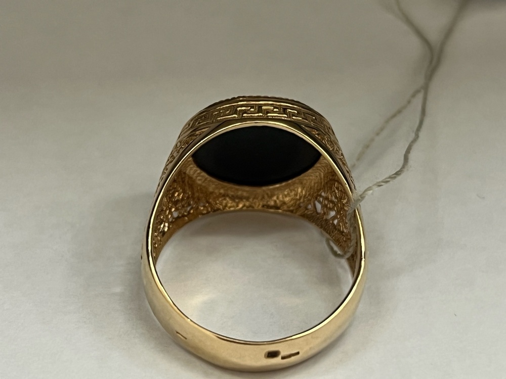 КМ-171/4_з КОЛЬЦО ПЕЧАТКА с камнями (Au 585)