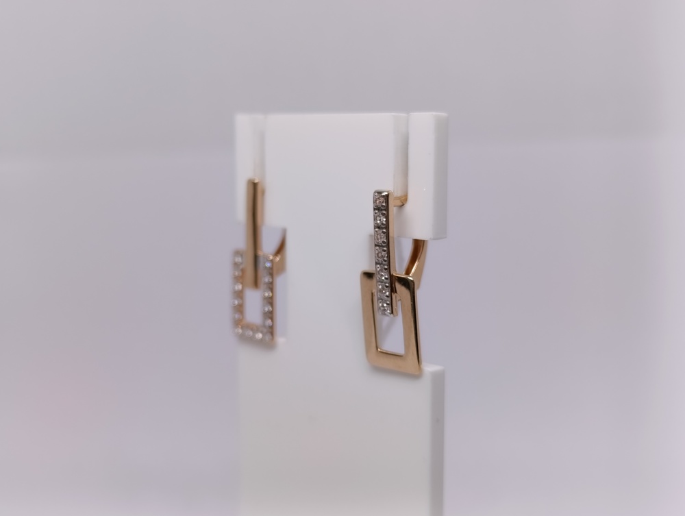 СКМИ585 СЕРЬГИ С КАМНЯМИ (Au 585)