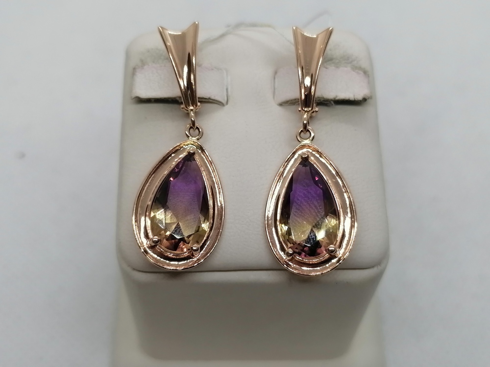 СЕРЬГИ С КАМНЕМ (Au 585)