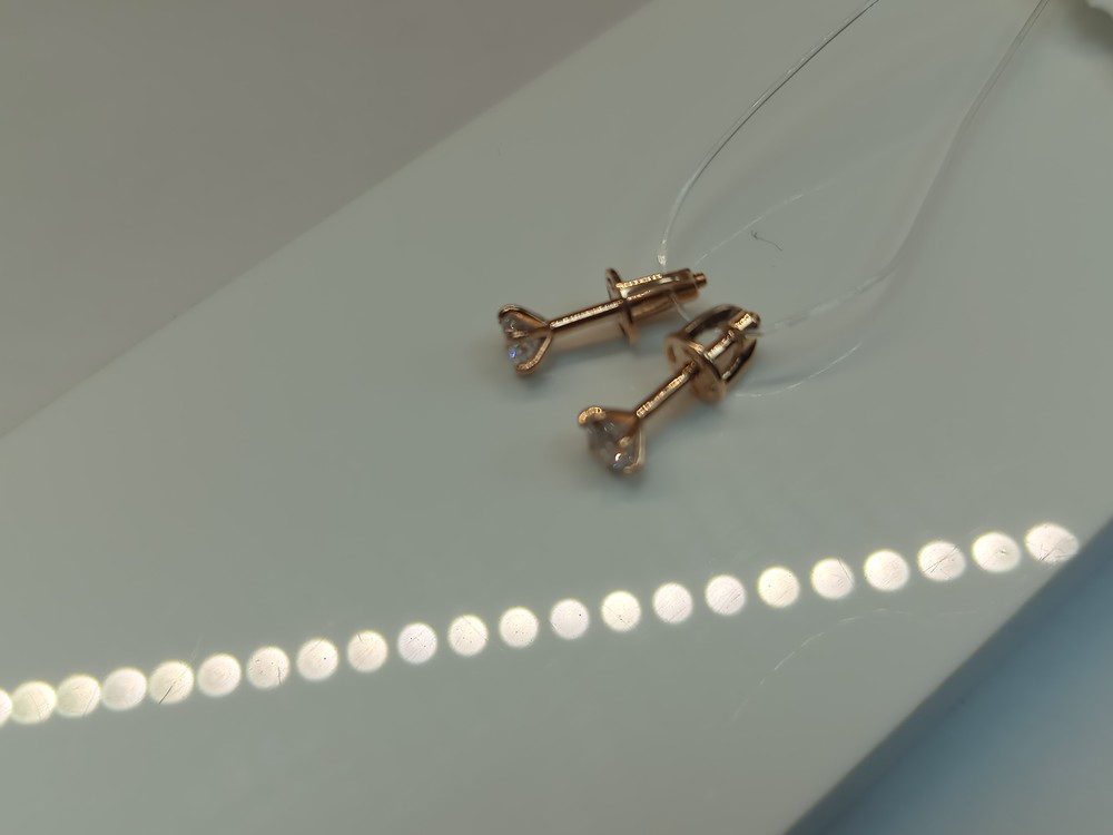 СЕРЬГИ ПУСЕТЫ с камнем (Au 585)