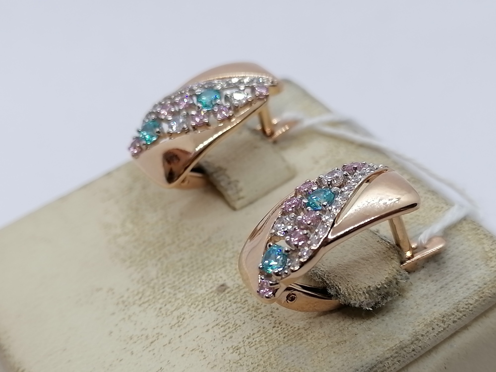 СКМИ585 СЕРЬГИ С КАМНЯМИ (Au 585)