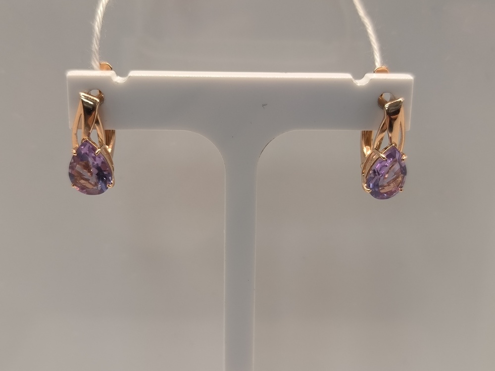 СКМ585 СЕРЬГИ С КАМНЕМ (Au 585)